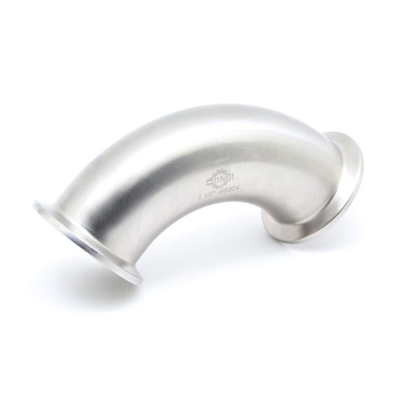QiiMii 2 Pcs QiiMii Clamp Elbow Sanitary SS304 90 Degree Tri Clamp Pipe Ferrule (1.5" Pipe OD) - Image 3